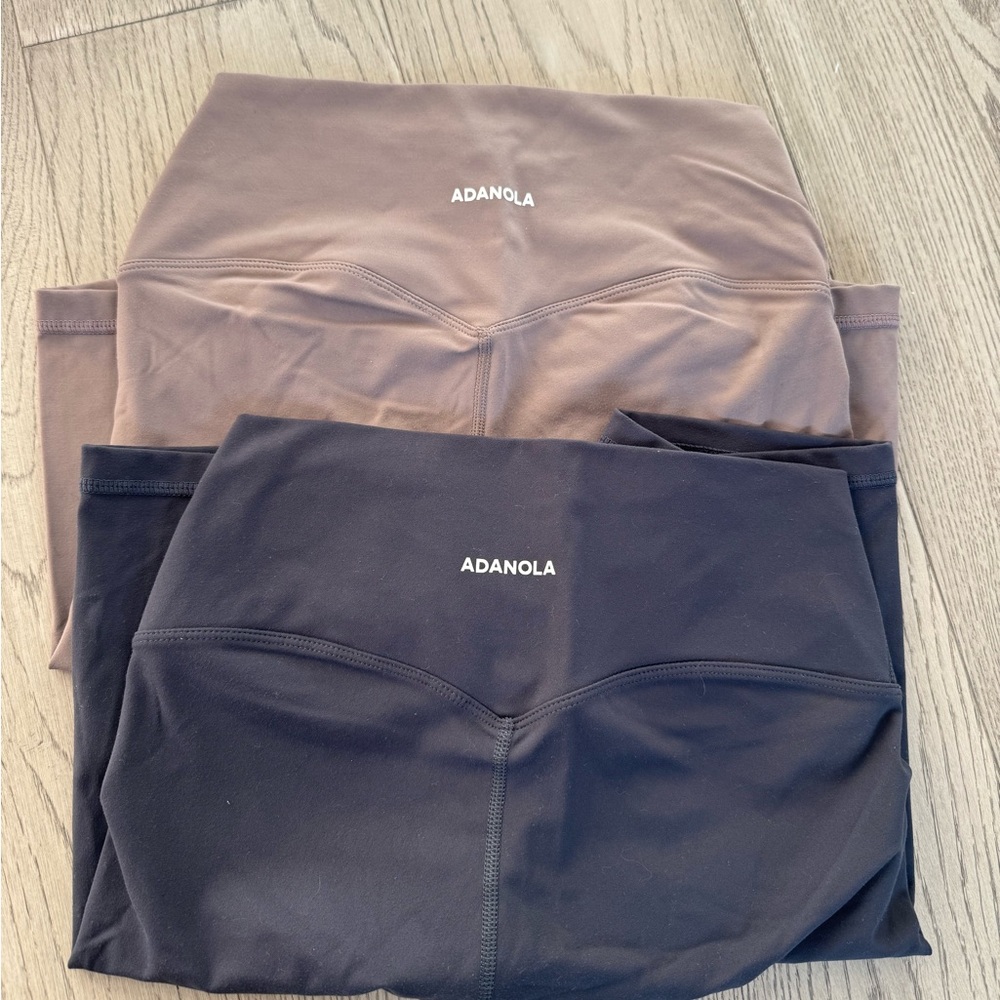 Adanola Dual Color Leggings Set in Tan and Black